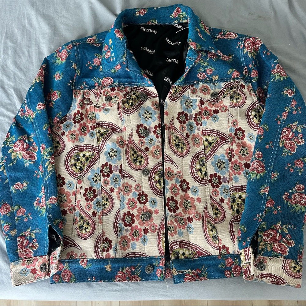 Valabasas "Picasso" Jacket multicolored paisley and floral design sz M - Picture 3 of 12